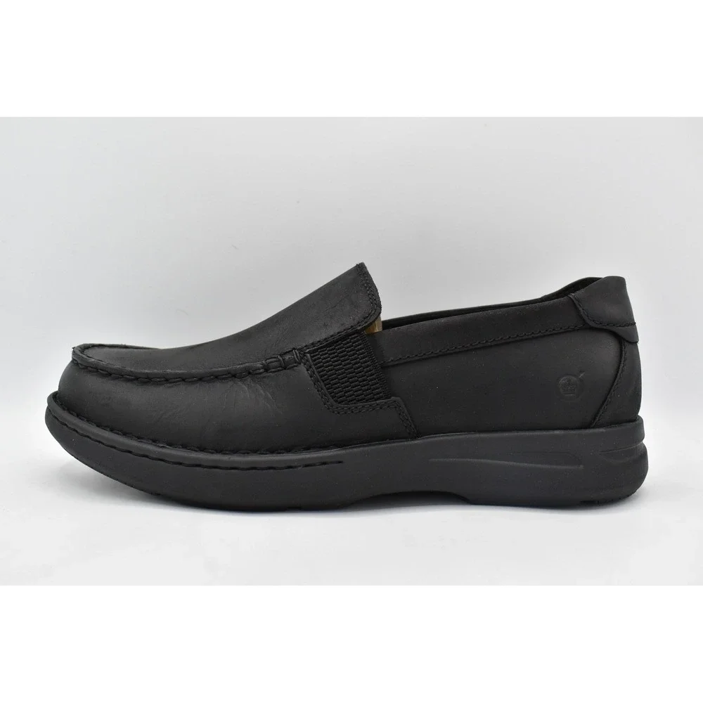 Born Mariner Loafers Mens 10.5 Black Full Grain Leather Slip On Moc Toe Shoe NEW